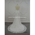 Expensive Beautiful Lace Open Back Ladies bride dresses white wedding